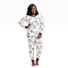 Disney 100 Womens Medium Character Mash Up 2 Piece Pajama Set White