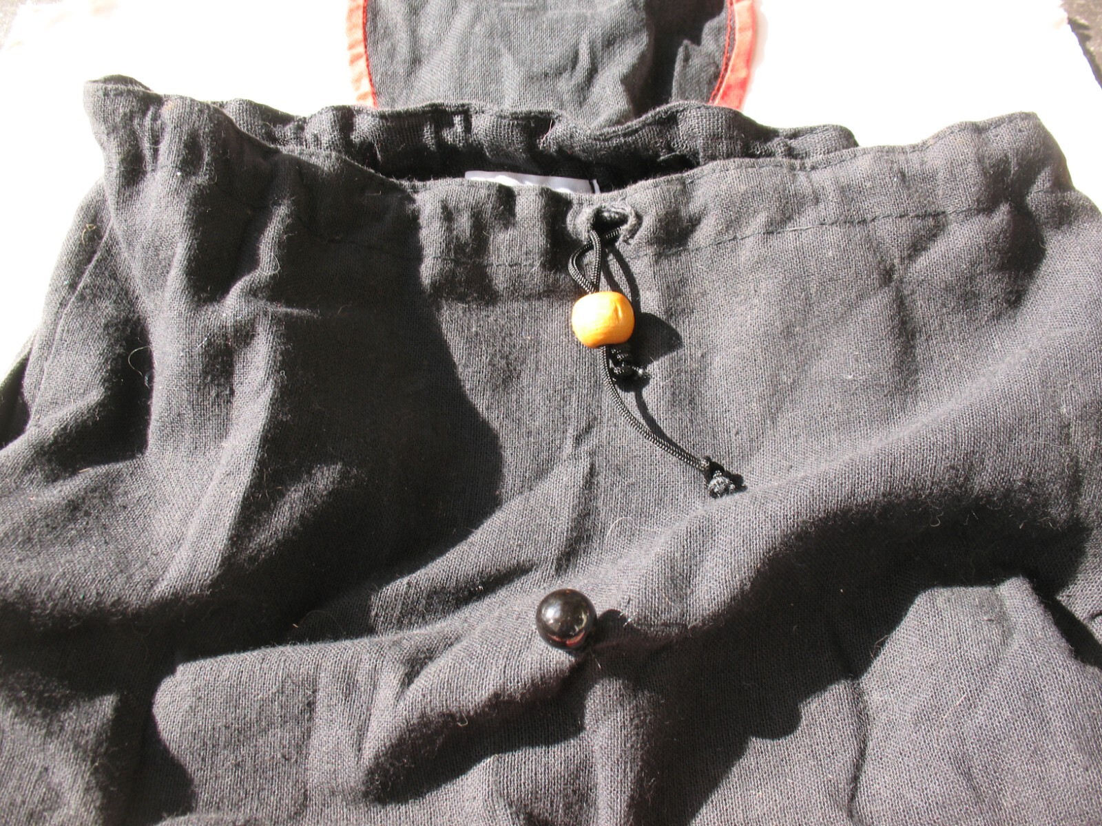 Drawstring Backpack Quilted Patchwork Black with … - image 5