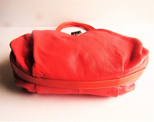INNUE Italy Fire Coral Soft Italian Leather Large Hobo Shoulder Bag - NWOT - Picture 7 of 12