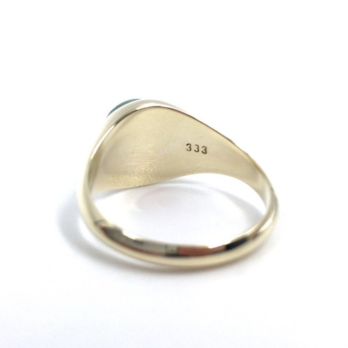 8kt Gold Ring Smaragd 333 Gelbgold Bandring Herren Schmuck Emerald 16.8mm / 53 - Bild 14 von 16