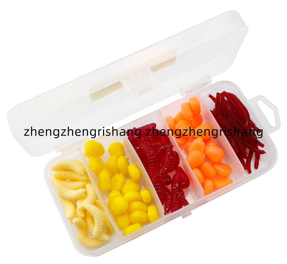 100pcs Soft Worm Bait Fake Corn Lures Portable Soft Maggot Baits