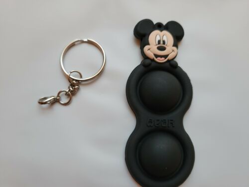 Disney Fidget Toy Mickey Minnie Pooh Keychain Pendant Pop Push Bubble Sensory - Picture 1 of 47