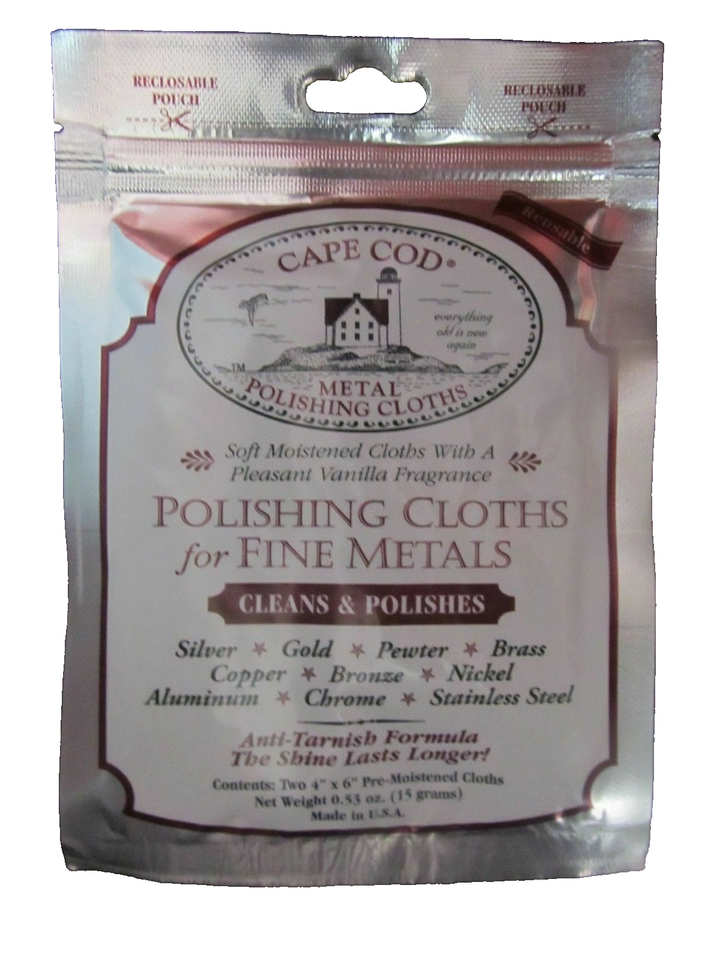Cape Cod metal Polishing Cloths Package of 2. 88821 NEW 746969888210