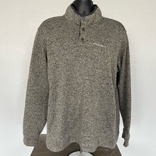 Eddie Bauer Fleece Mens XXL Radiator 1/4 Snap Mock Pullover Sweater Grey