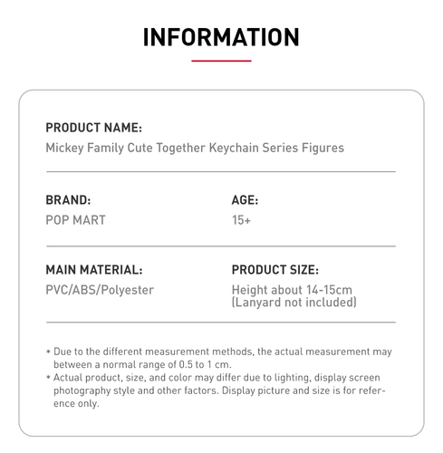 POP MART Mickey Family Cute Together Keychain Series Single Blind Box (Random) - Picture 8 of 8