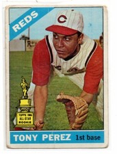 1966 Topps Tony perez 72 VG SET BUST BREAK VINTAGE 1960S 2ND YEAR CARD WRINKLE