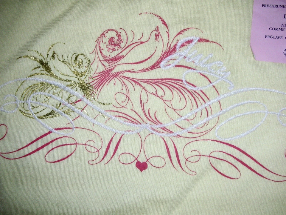 Juicy Couture Camiseta Amarilla Logo Talla 4 Totalmente Nueva De Colección Foto 3 de 4