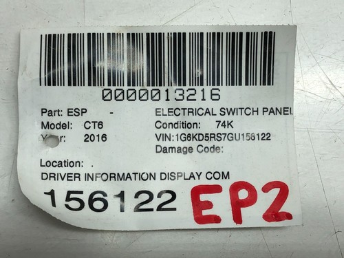 2016-2018 CADILLAC CT6 CENTER CONSOLE MEDIA AUDIO TOUCH PAD CONTROL PANEL OEM - Picture 8 of 8