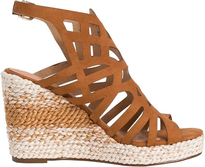Tamaris Wedge Sandals Size UK 5 Leather Heel 10 cm Comfortable
