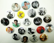 1950's Music Band Buttons Pins Badges 20+ DESIGNS Mix & Match Gifts