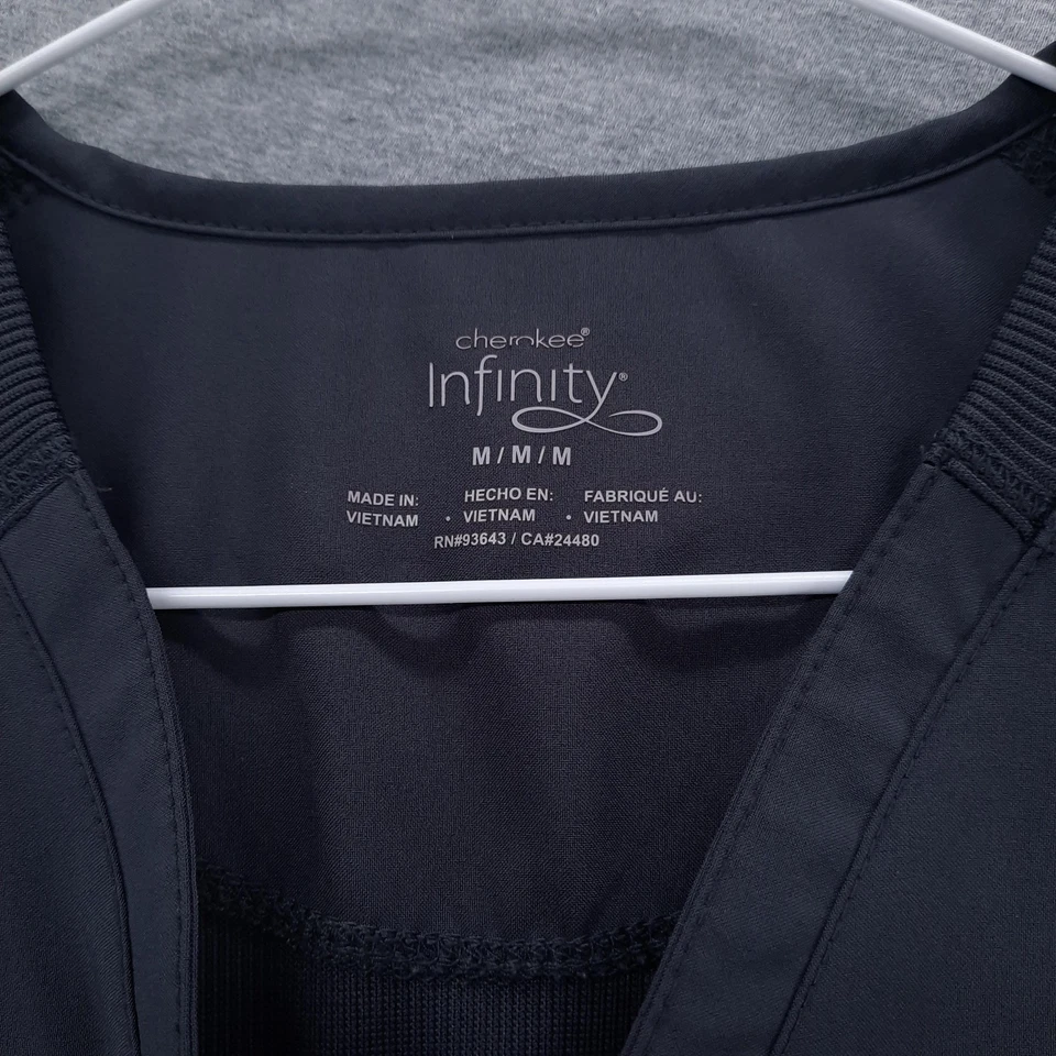 Cherokee Infinity Scrub Top Womens Medium Pewter CK687A V-Neck Nursing Stretch - Image 2 of 4