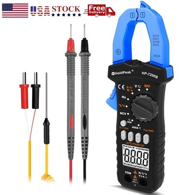 Digital TRMS Clamp Multimeter AC/DC Current Amp Volt Clamp Meter 6000 Counts NCV