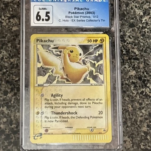 Pokémon Pikachu CGC 6.5 Black Star Promo 012 Holo Card 2003 e-reader
