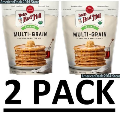 2 PACK - Bob's Red Mill Organic Multi-Grain Pancake Waffle Mix 24 oz EACH
