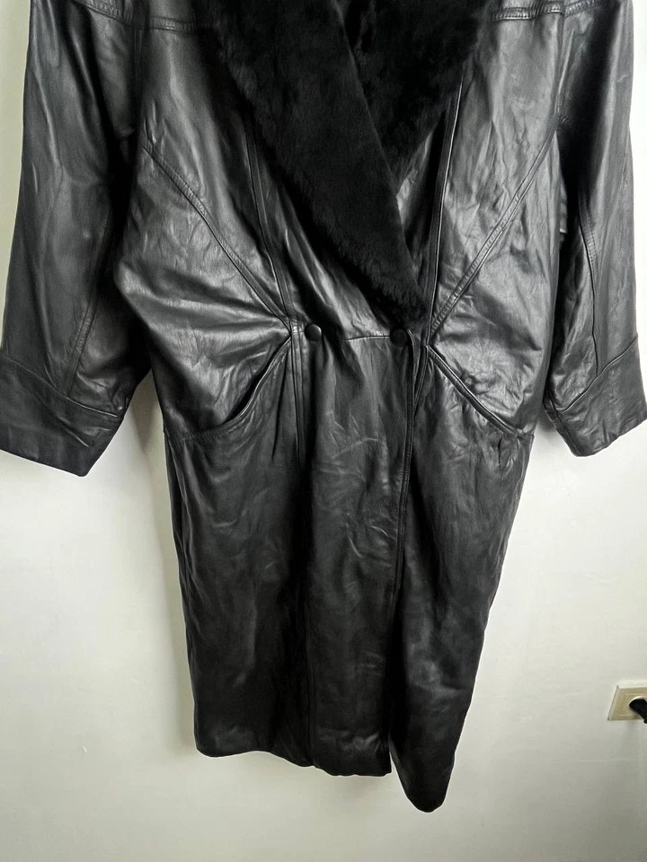 Pelle Studio Leather Coat Faux Fur Collar Thinsulate Korea Size M - Image 3 of 4