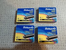 Lot Of 4 Boxes Pelikan 4001 Fountain Pen Ink Cartridges Black Made In Germany