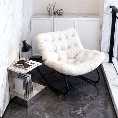 Rocking Chair with Cushion Comfortable Lounge Armchair for Living Room Home - Image 1 of 4