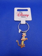 Disney Store Tigger Dangle Keychain Two Part Dancing Jumping Metal Keyring