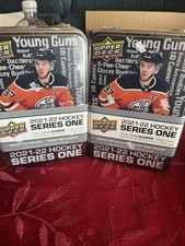 2-2021-22 Upper Deck NHL Series 1 Hockey Factory Sealed Tin Young Gun Rookies