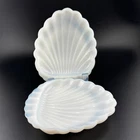 Hazel-Atlas Milk Glass Shell Dish Ashtray Nappy MCM White 1950s Vintage Soap X 3