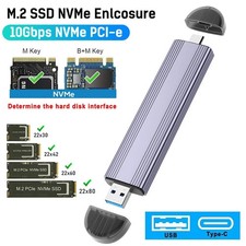 M.2 NVMe Case SSD To USB 3.1 +Type C 3.0 External Hard Drive Enclosure Converter