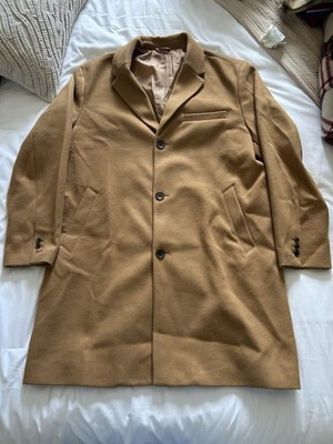 Old Navy Women's Tan Long Lined Button Wool Blend Overcoat, Size XL