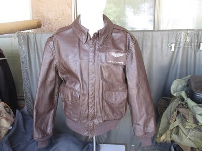 Vtg USAF Issue Brown Leather Cooper A-2 Pilot Flight Jacket, USA made, size 40R