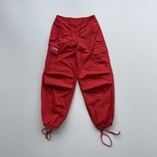 UFO Vintage Baggy Cargo Pants Red Men's Size S Y2K Streetwear Hip Hop
