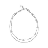 Armband Zweireihig Satelliten- Und Ankerkette 925 Sterling Silber - Silverly