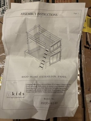 Legacy Classic Kids Bunk Bed Extension Panel Wood Brown Model 4920-8140