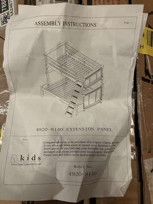 #ad Legacy Classic Kids Bunk Bed Extension Panel Wood Brown Model 4920 8140 $79.99
