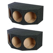Q Power BASS12 3 Hole 12" Sealed Car Subwoofer Enclosure Box 2 Pack 