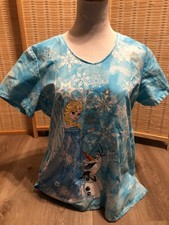 Scrubs Scrub Top Cartoon Disney Frozen Olaf Snowman Elsa Medium M H342 