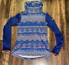 Nike Pro Dri Fit Hyerwarm Funnel Neck Pullover Top Thumb Holes Women's size M