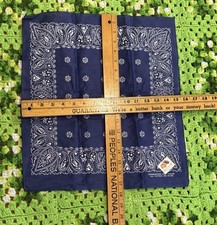 Vtg Fast Color Fruit Of The Loom Grunge Bandana Blue Selvedge Edge Retro