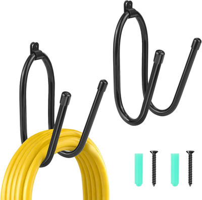 Staubsaugerschlauchhalter Wandmontage 2er Set flexible, robuste Metallhaken