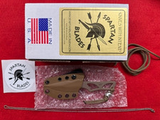 NOS, BOXED SPARTAN BLADES FDE ENYO W/SPARTAN BEAD & LANYARD, BOXED, MINT (962)