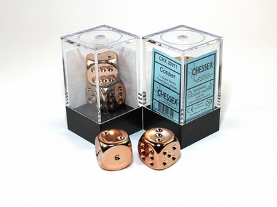 Chessex Copper Plated D6 16mm Dice Set CHX 29011 metallic game gaming New