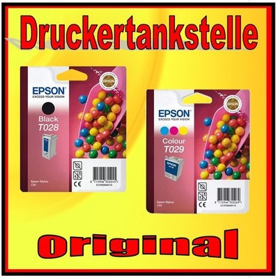 2 Originalpatronen Tintenpatronen INK´s Epson Stylus Color C60 C61 T028 T029 NEU