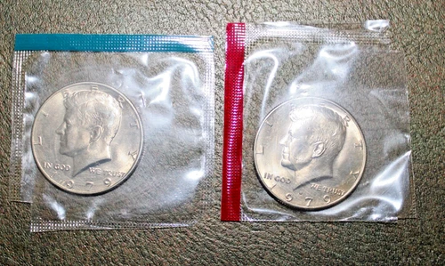 1979 Uncirculated P&D Kennedy Half Dollar Coins in Mint Cello