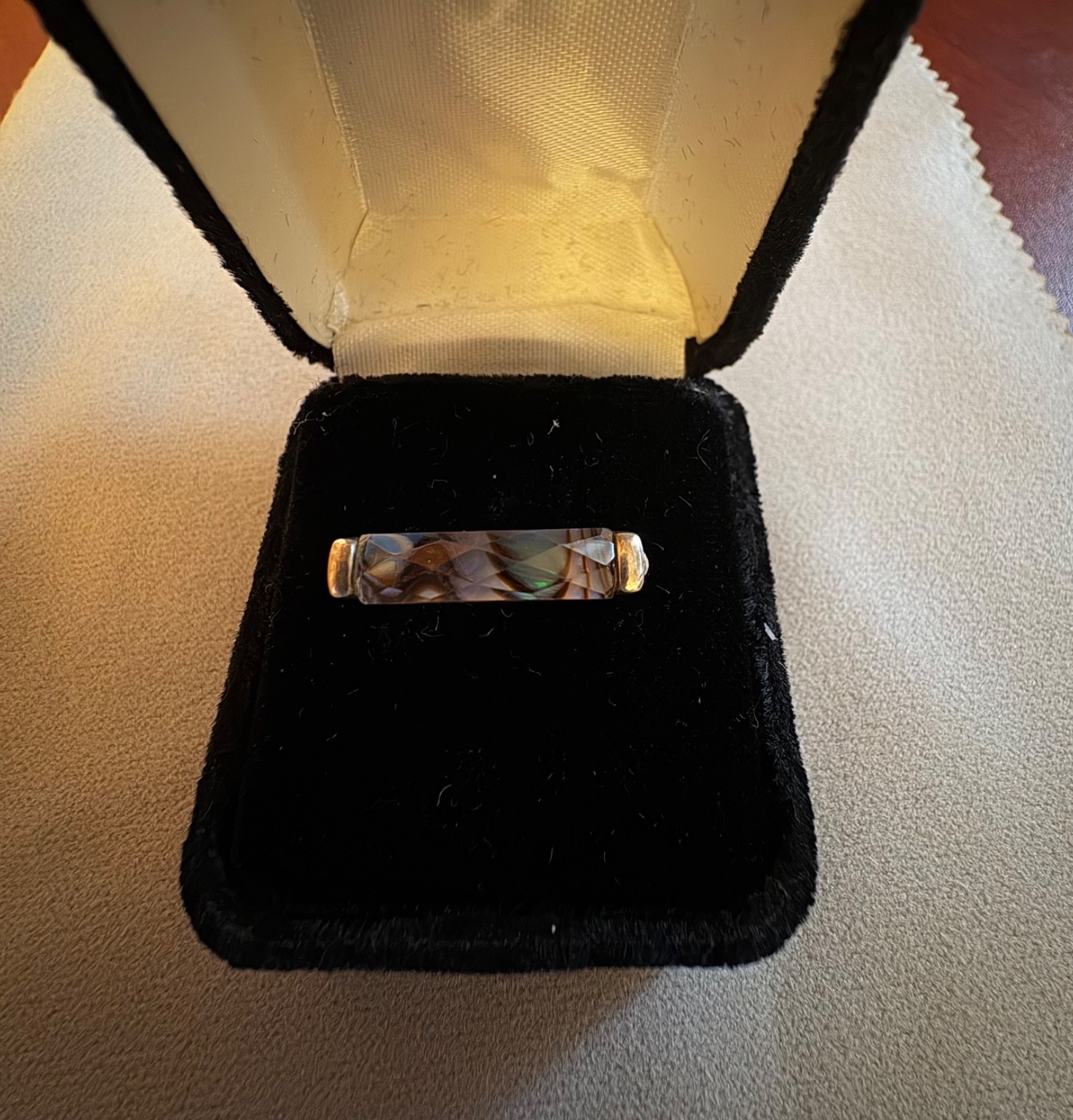 Lagos stack ring - Sterling - Abalone - Size 7 - image 1