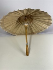 Vintage Asian Rice Paper Bamboo Umbrella Parasol - Thailand 20  