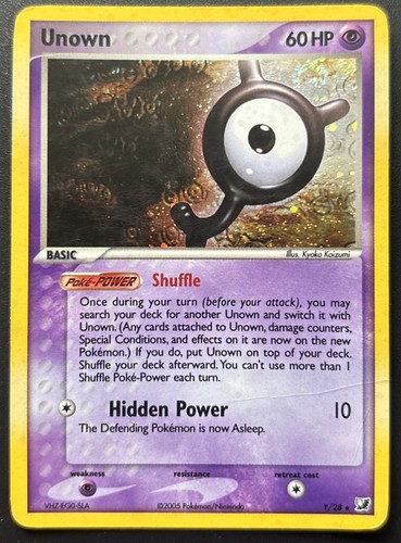 Unown Y/28 Unseen Forces Rare Pokemon TCG