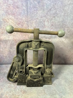 NYE No 70 Pipe Vise Clamp 1/8''to 2'' Heavy Duty Vintage Antique USA MADE TOOL.