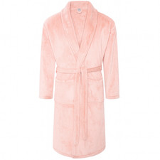 Pink Flannel Fleece Bathrobe Dressing Gown Super Soft Cosy Pockets L-5XL