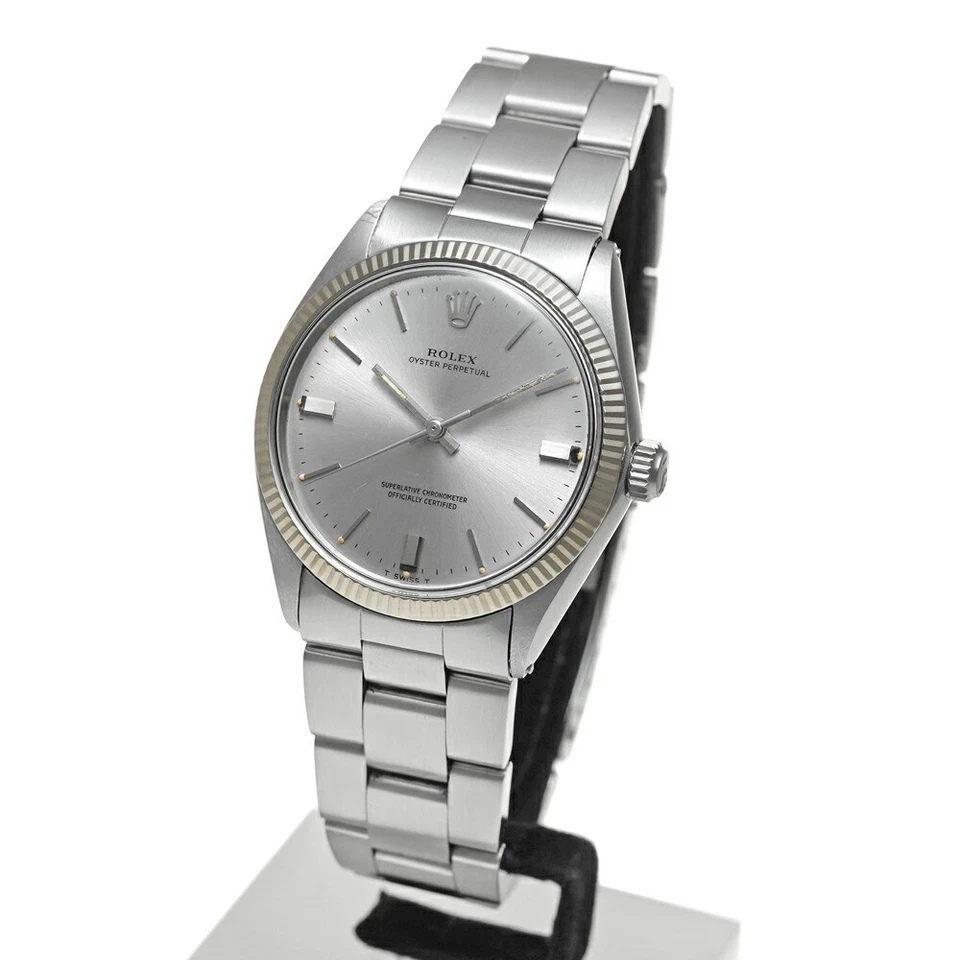 ROLEX Oyster Perpetual 1005 Gray Case Size 34mm x 34mm Men's Used Watch #62430 - Image 2 of 4