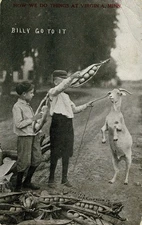 Billy Go To It giant peas Postcard Virginia, MN 1913 Divided back