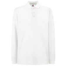 Image of Fruit of the Loom Premium long sleeve polo 63-310-0 - 3-button placket with self