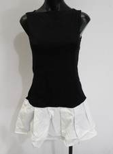 Asos Design Women's Sleeveless Slash Neck Poplin Mini Dress JT8 Black Small NWT