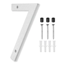 10 Inch House Number, House Address Numbers Sign Large Floating, Silver, 7